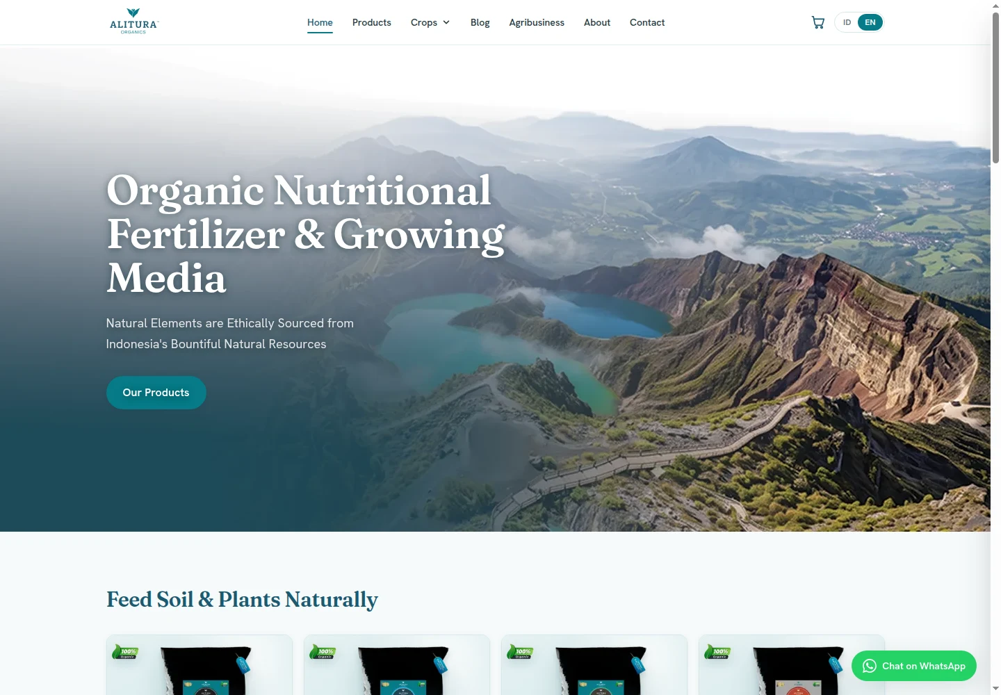 Alitura Organics website on laptop