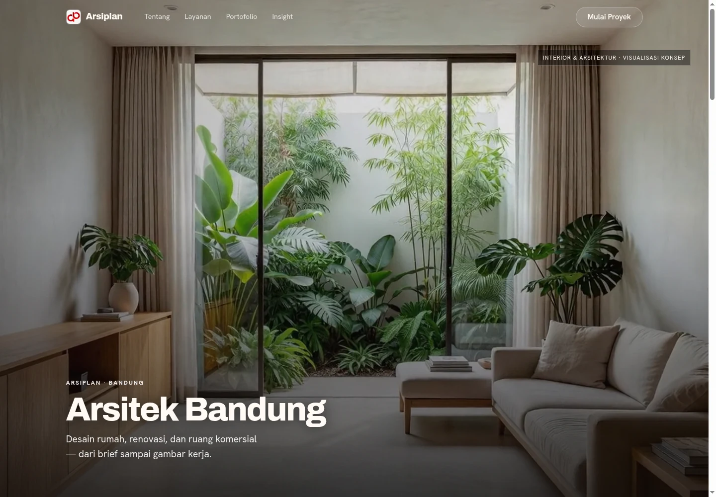 Arsiplan website on laptop