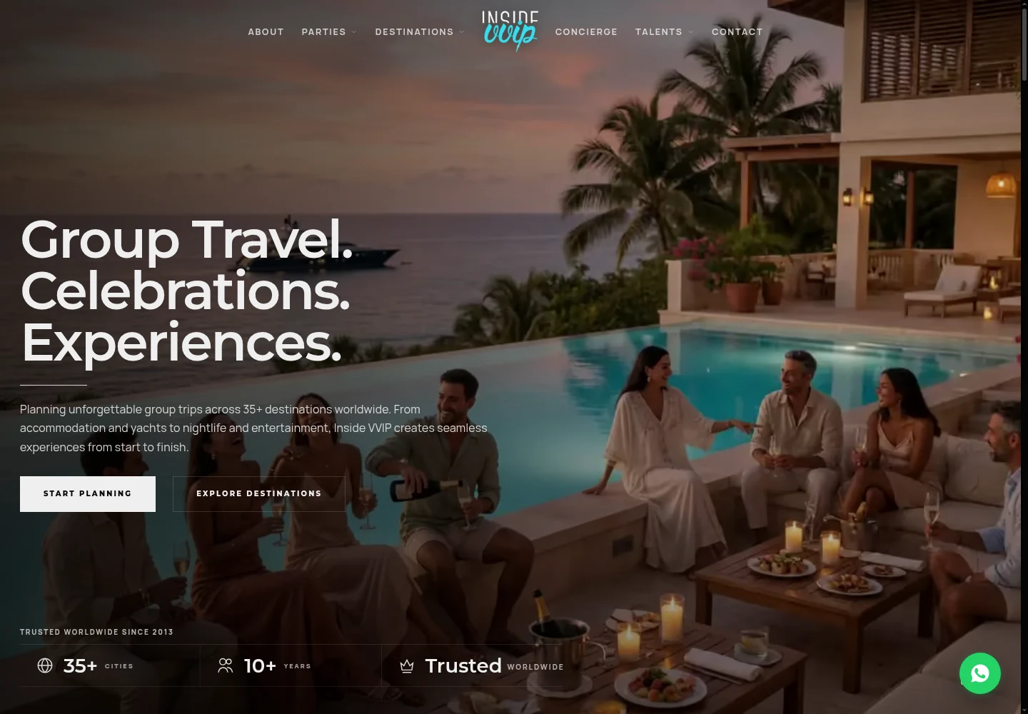 InsideVVIP website on laptop