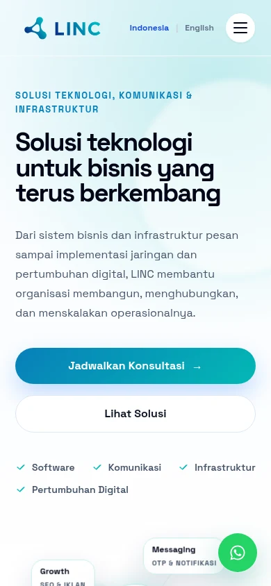 LINC actual mobile website on phone