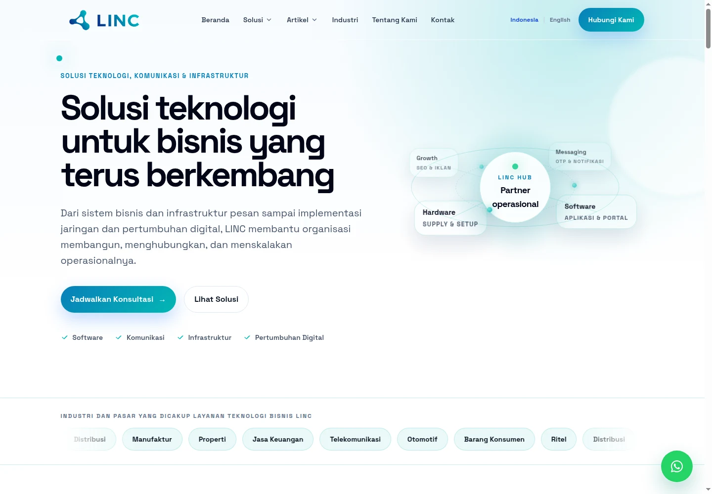 LINC website on laptop