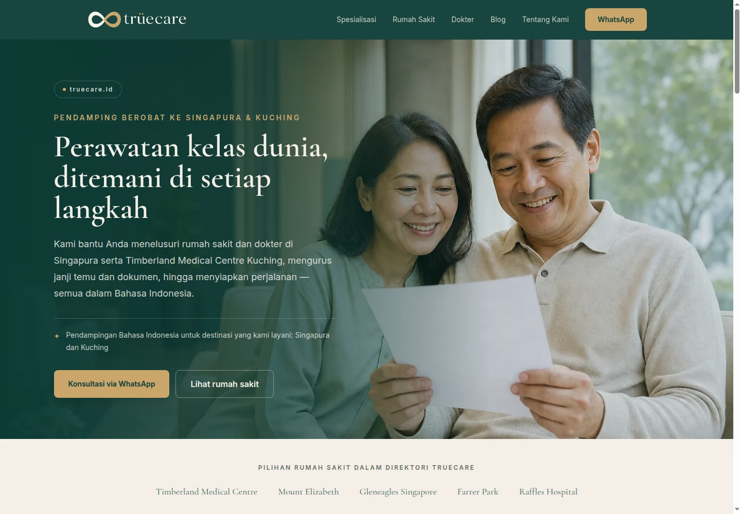 TrueCare website on laptop